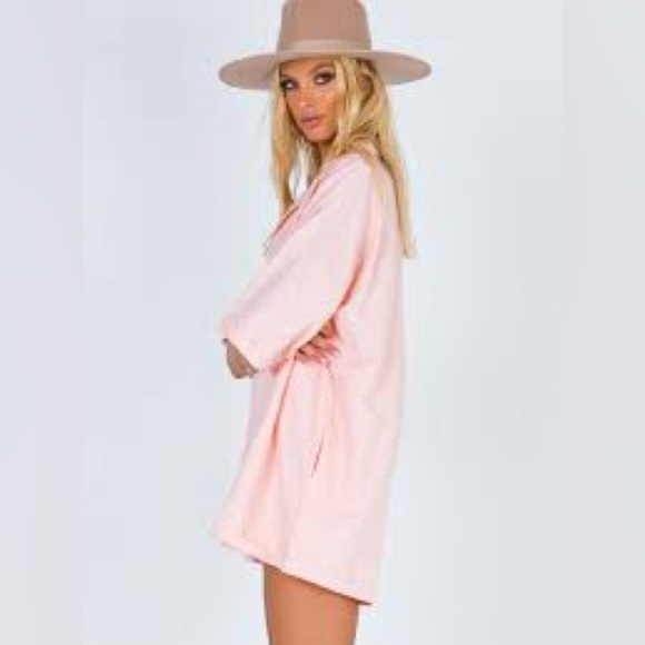 Princess Polly,Womens Oversized Sinclair Romper,Pink-Salmon Linen Blend,Size 4, - Picture 10 of 16